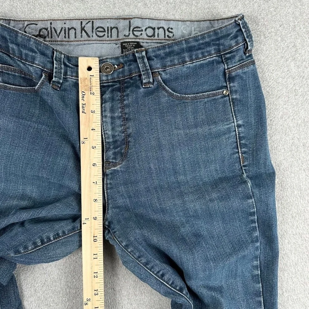 Calvin Klein Jeans Womens Bootcut Denim Pants Blue Wash Size 30 10 Western Rodeo